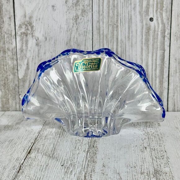 Vintage Violetta Hand Cut 24% Lead Crystal Napkin Holder Letter Holder Poland - Picture 1 of 6
